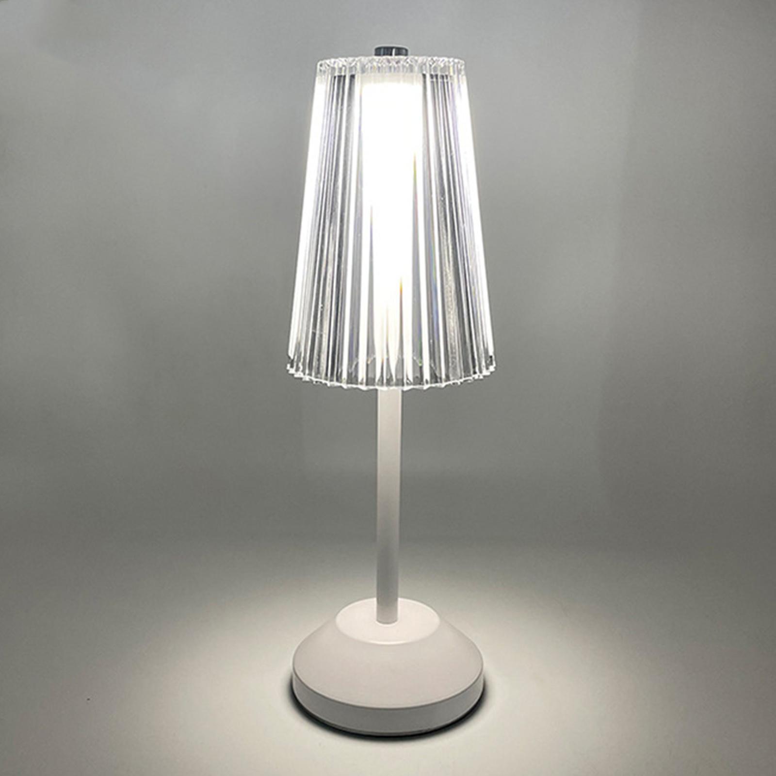 Crystal Table Lamp w/ USB Charging Ports, Night Light Black Base