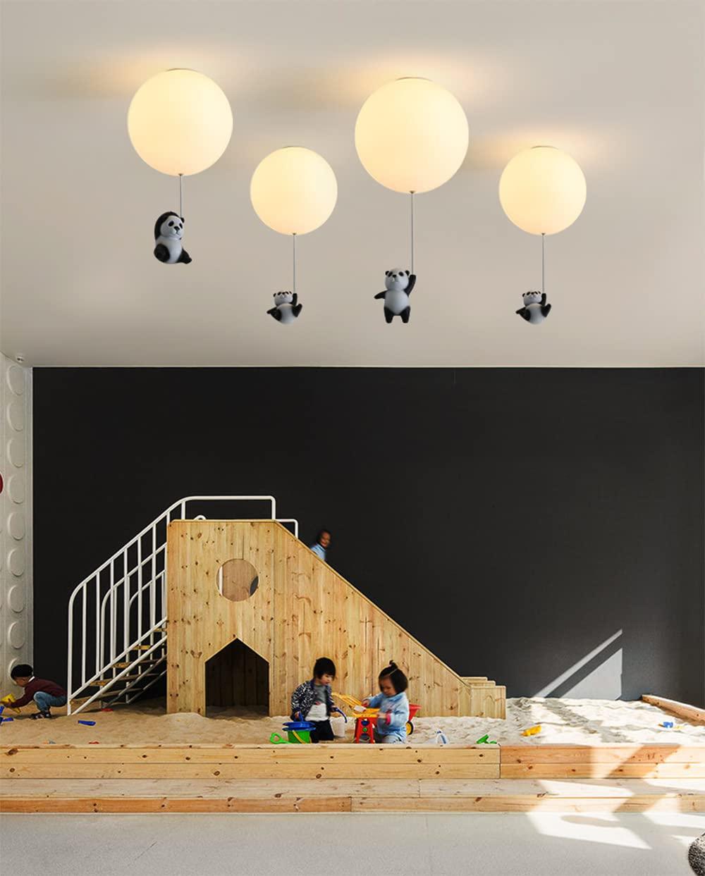 Đèn trần Bắc Âu Trẻ em Panda Đèn đèn trắng Hệ thống treo trẻ em gái Phòng ngủ Nội thất Đèn đèn chùm đèn chùm cho phòng chờ Cửa hàng trắng-5cm