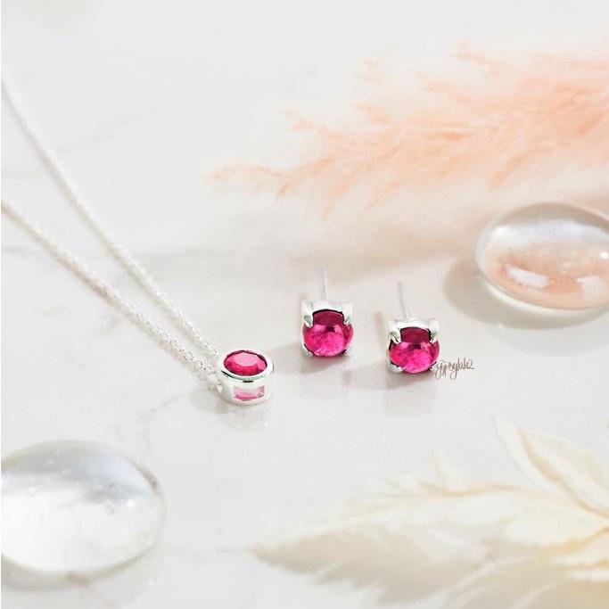 Bông Tai Đá Ruby Hồng SP003236 Gypsy.lala