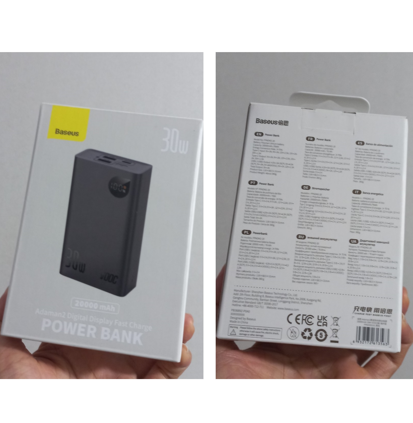 Pin dự phòng 30W 20.000mAh sạc nhanh VOOC PD SCP Baseus Adaman2 PPADM2-20 _ hàng chính hãng