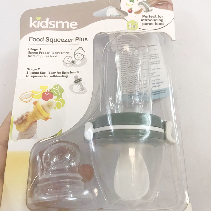 Bình Bóp Chống Hóc Food Squeezer Plus Kidsme Cho Bé Từ 4 Tháng Tuổi Màu Xám Từ Anh Quốc - Ăn Dặm Chủ Động Cho Trẻ Nhỏ