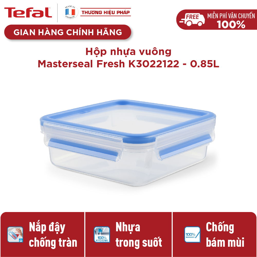 Hộp bảo quản thực phẩm nhựa Tefal Masterseal Fresh 850ml - Hàng chính hãng