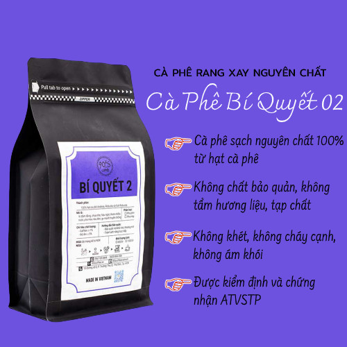 Cà Phê Rang Xay Nguyên Chất - 90S Coffee Vietnam | Bí Quyết 02 | Công Thức Phối: Robusta + Culi + Arabica | 100% Cà Phê Sạch | Đậm Đắng - Chua Thanh - Hậu Ngọt
