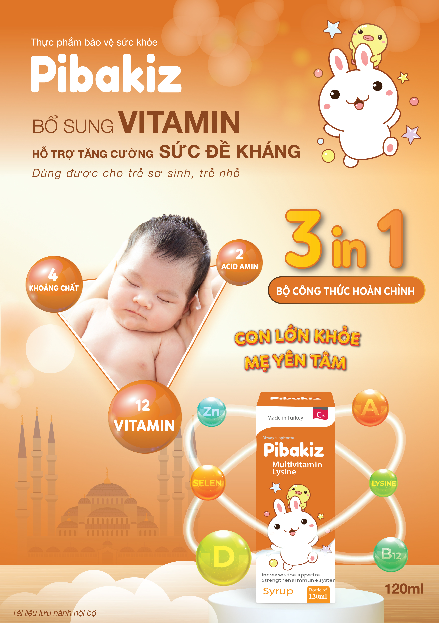 Multivitamin Tăng Đề Kháng Pibakiz cho trẻ