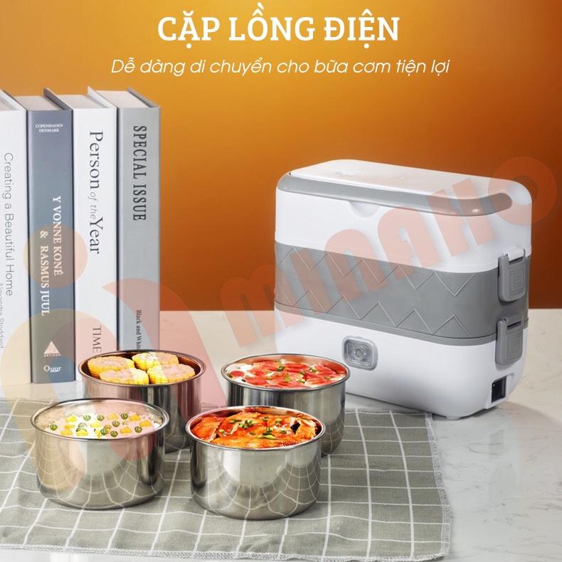 Cặp Lồng Cắm Điện Ủ Cơm Cao Cấp Minaho - Cà Mèn Đựng Cơm Cắm Điện Văn Phòng