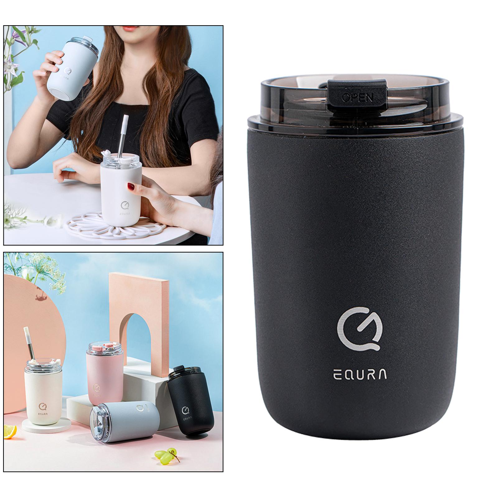 280ml Travel Tumbler Insulated 304 Stainless Steel Coffee Cup with Lid & Straws Hot & Cold Coffee Cup for Backpacking, Camping, Office or Car