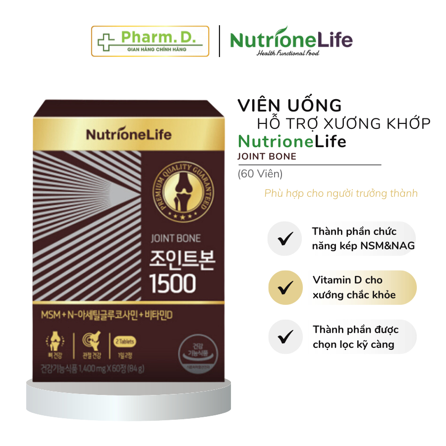 Viên Uống NUTRIONELIFE Joint Bone 1500 Hỗ Trợ Xương Khớp, Giúp Xương Chắc Khỏe