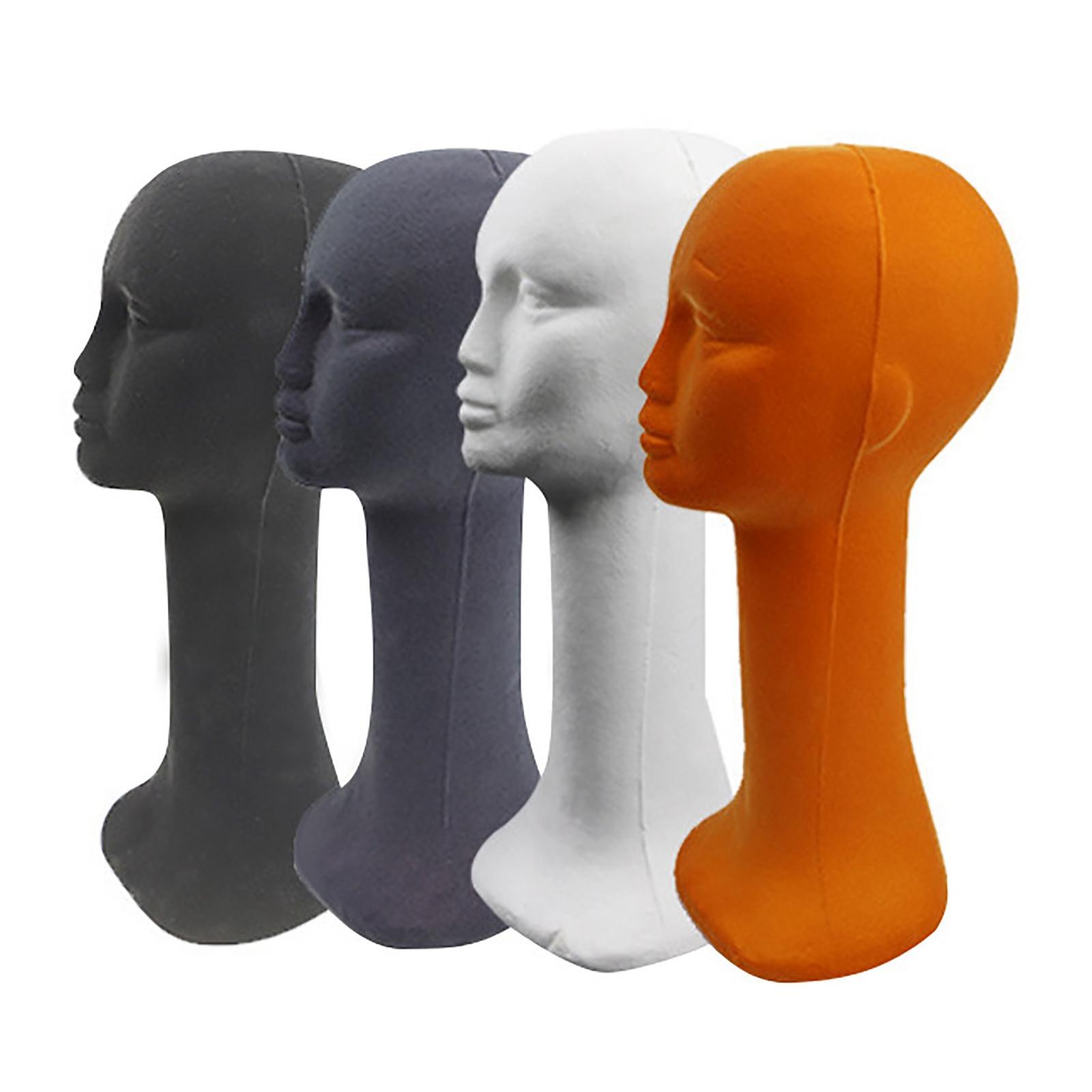 3Pcs Long Neck Foam Female Human Head Display Stand Mannequin