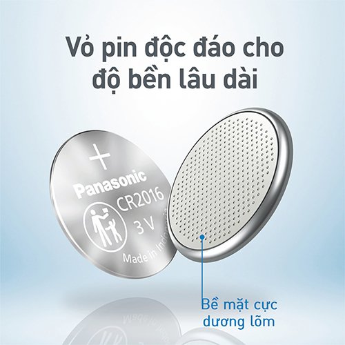 Vỉ Pin nút Panasonic 3V CR-2016/5BN (1 viên/5 viên) - Hàng chính hãng