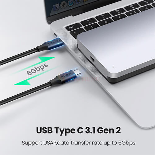 Hộp đựng ổ cứng nhôm Ugreen 2.5 inch Sata External Hard Drive Enclosure CM300 - Hàng chính hãng