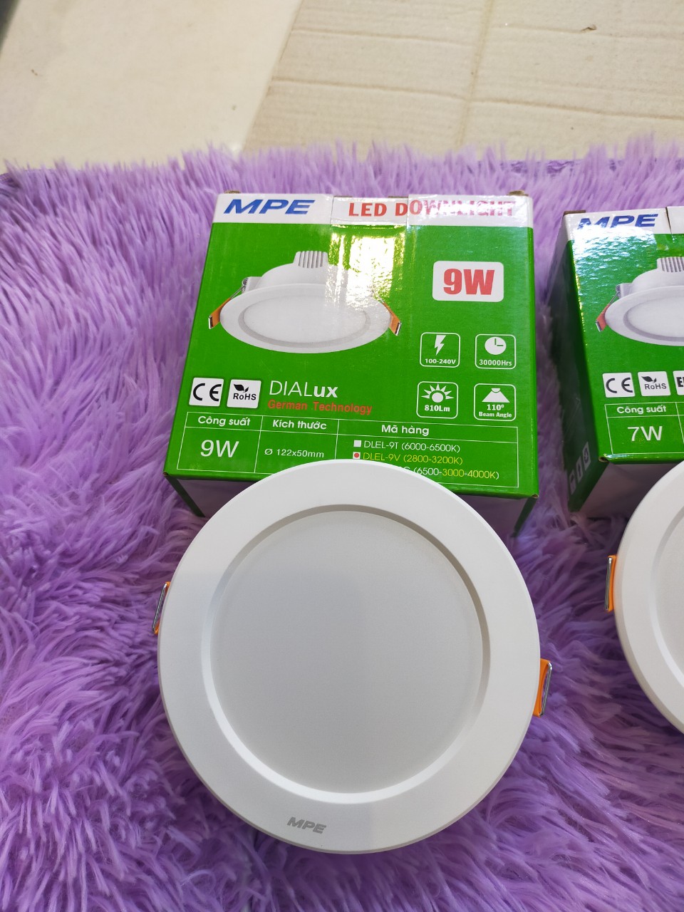 Đèn led âm trần đổi 3 màu d100-9w MPE