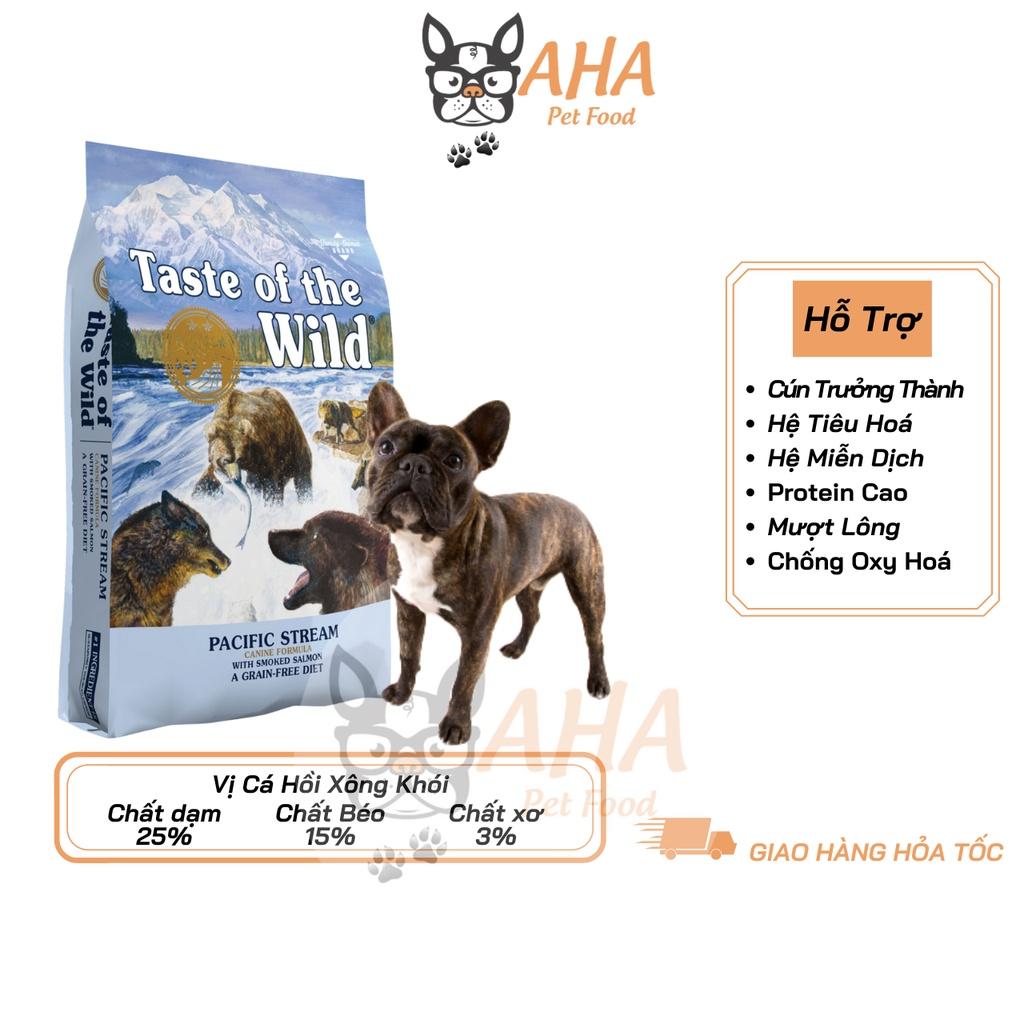 Thức Ăn Cho Chó Bull Pháp Taste Of The Wild Da Lông, Cơ Bắp Bao 2kg - Pacific Stream Cá Hồi Xông Khói, Rau Củ Quả