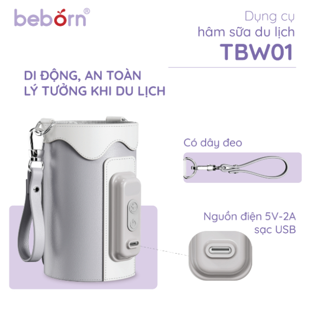 Dụng Cụ Hâm Sữa Du Lịch Fatzbaby Beborn TBW01 tiện lợi, an toàn cho Mẹ và Bé - Hàng Chính Hãng