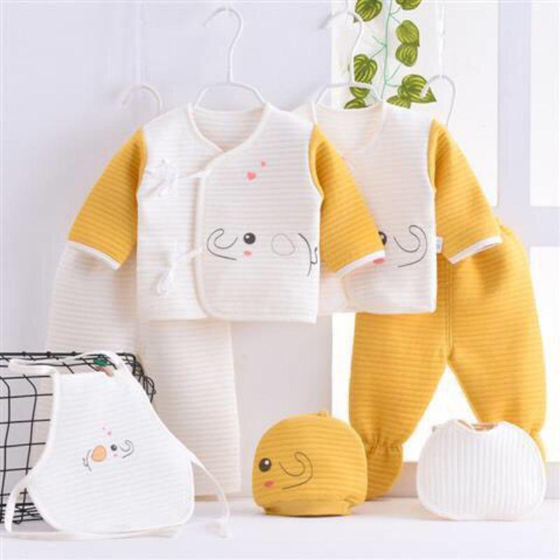 Set Body Trần Bông 6 Chi Tiết Siêu Mềm Cho Bé Sơ Sinh