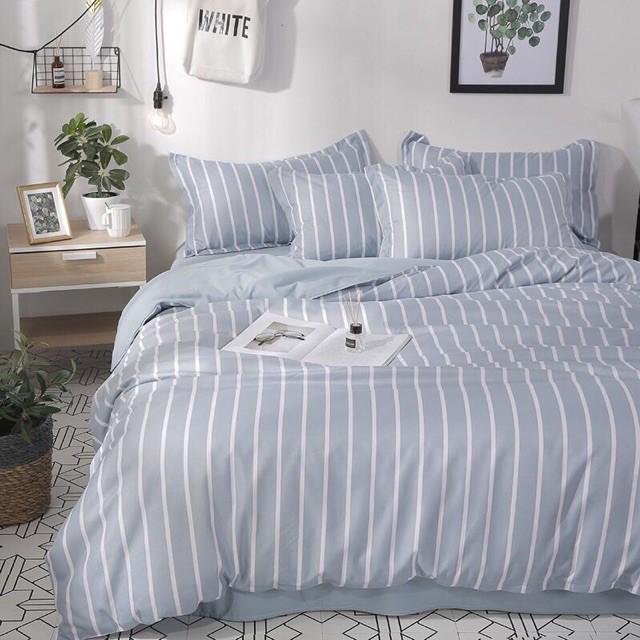 Ga gối Poly - Kẻ xanh nhạt