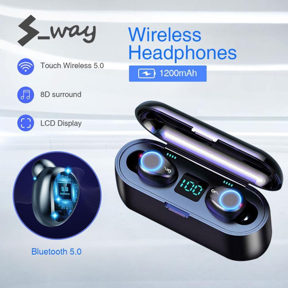 Tai Nghe Bluetooth True Wireless Amoi F9 Pro,Kiêm Sạc Dự Phòng Đồng Hồ Hiện Thị % Pin