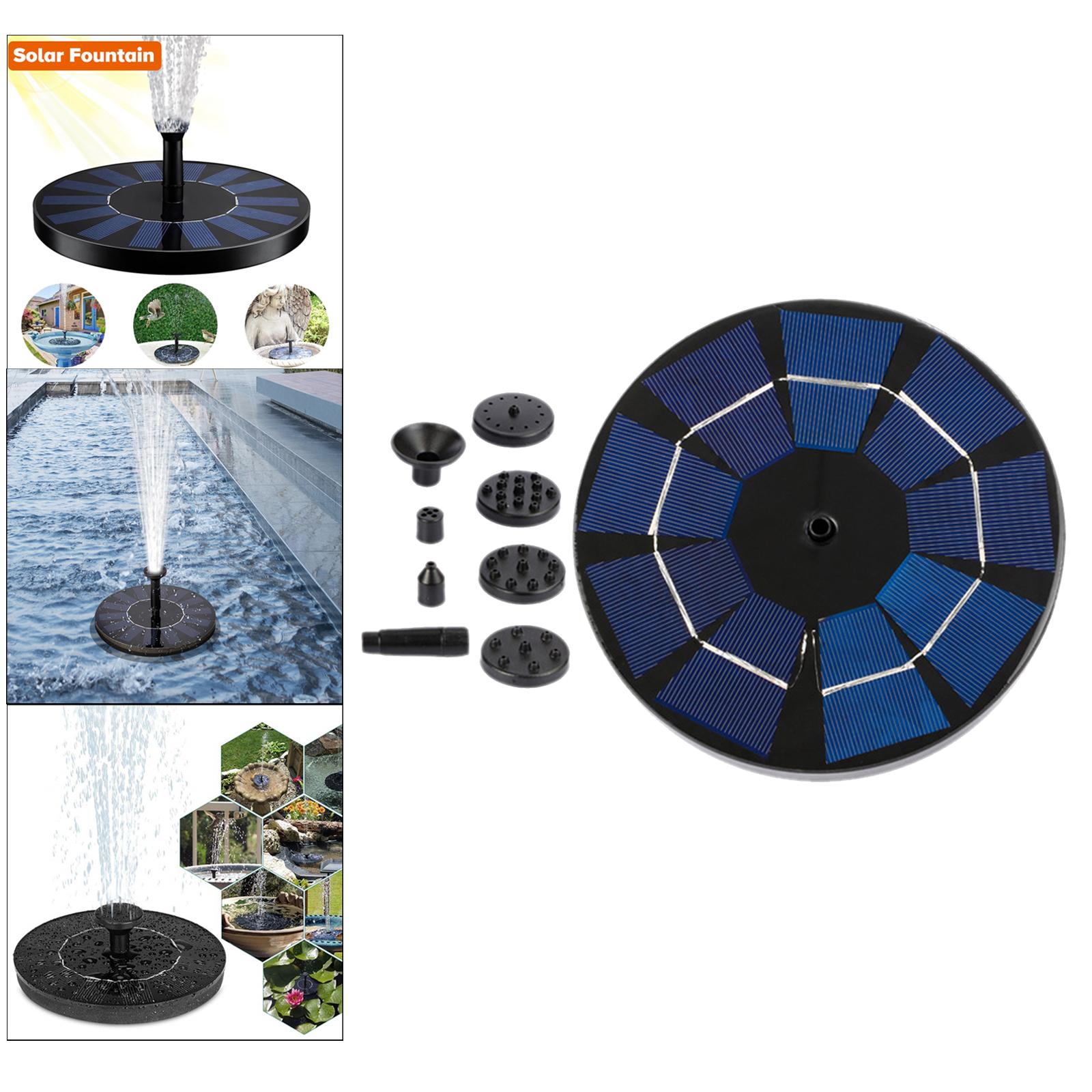 3W Solar Floating Fountain Water Pump with 6 Spray Nozzles, for Bird Bath, Swimming Pool