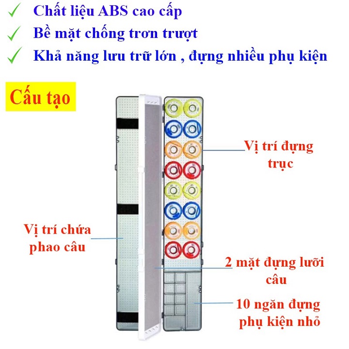 Hộp Đựng Phụ Kiện Câu Đài, Hộp Đựng Phao ABS đa năng kèm trục Silicon cao cấp HPK13