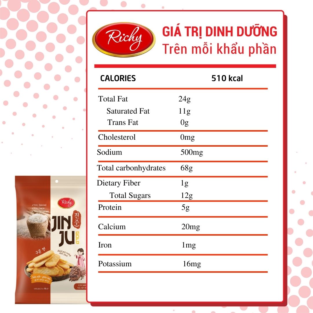 Combo 3 gói Bánh gạo JINJU RICHY vị bò nướng tiêu  gói 134,4g/gói