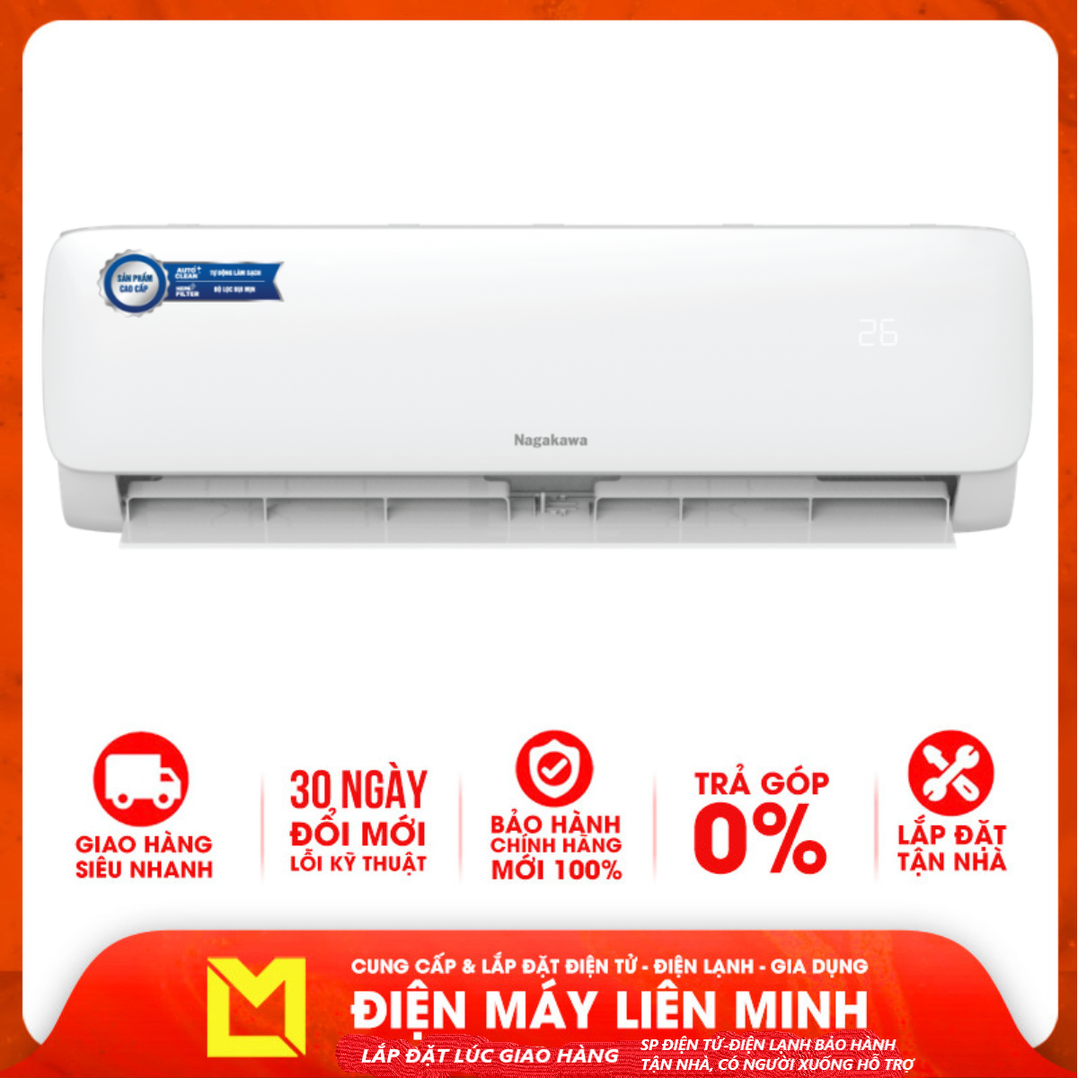 Máy lạnh Nagakawa 1.0HP NS-C09R2M09 - Hàng chính hãng (chỉ giao HCM)