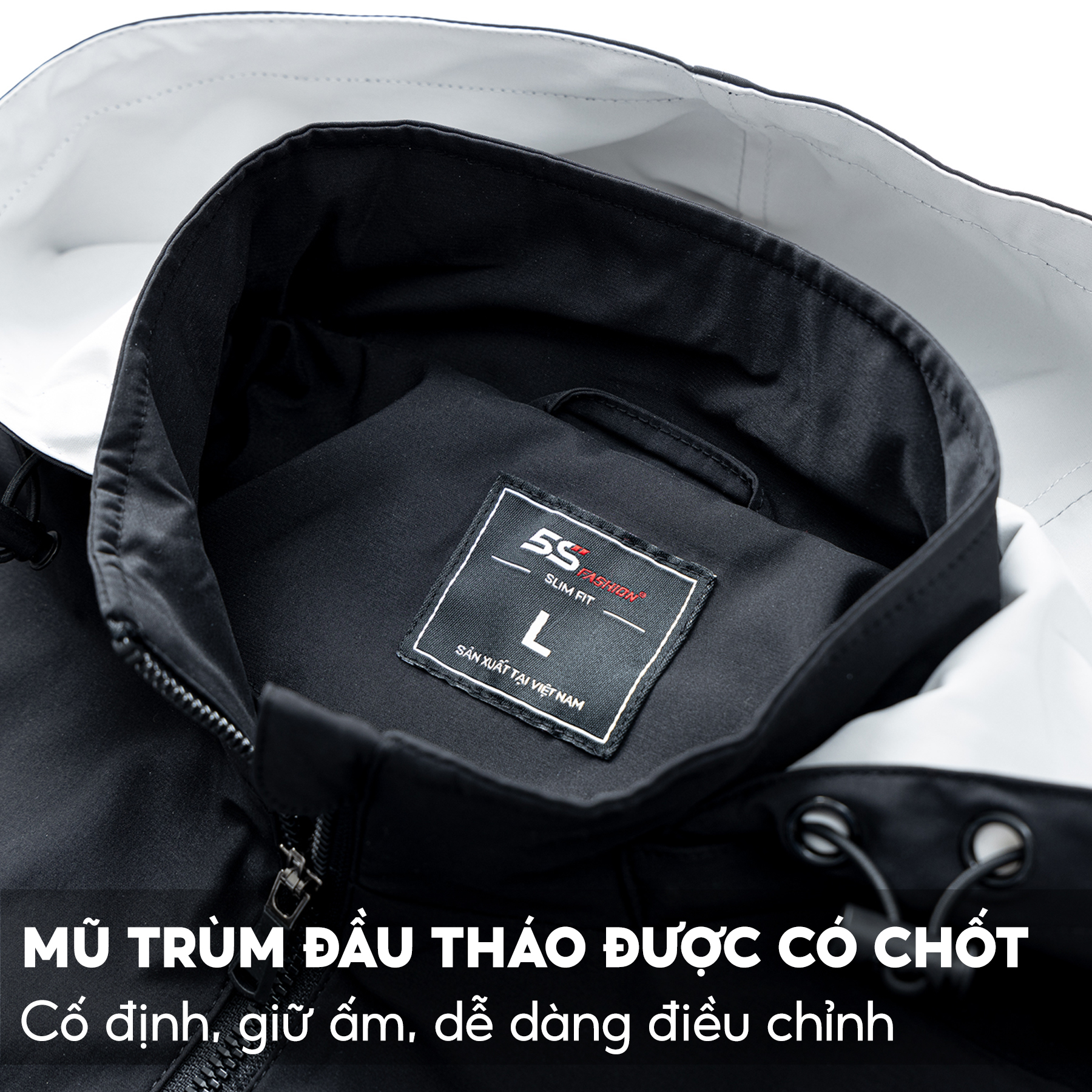 Áo Khoác Gió Nam 5S FASHION 2 Lớp , Giữ Ấm, Trượt Nước,Can Phối Trẻ Trung, Phong Cách