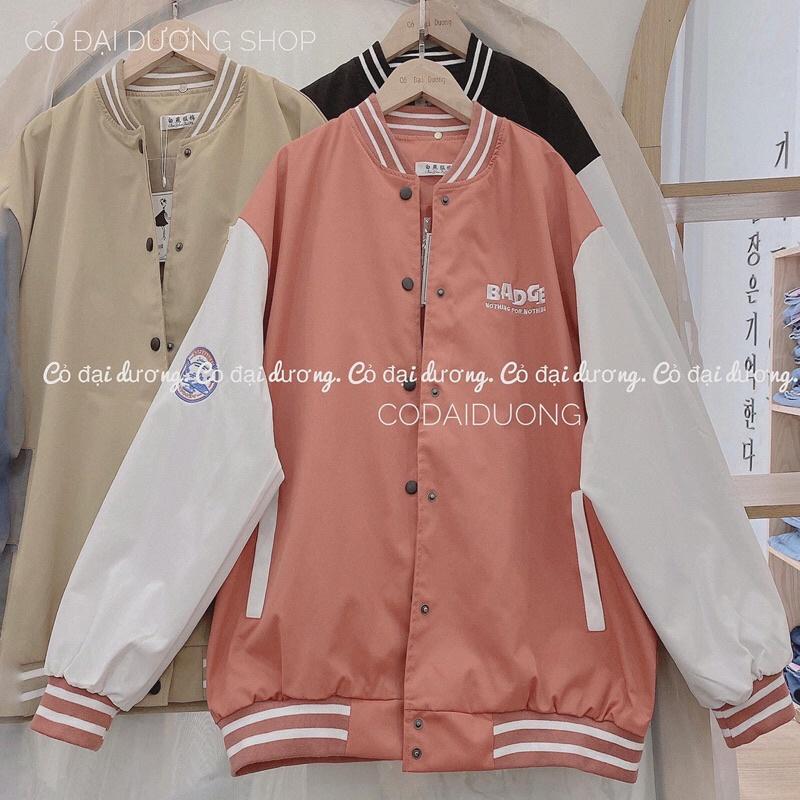 áo bomber BADGE - hồng,freesize dưới 65kg