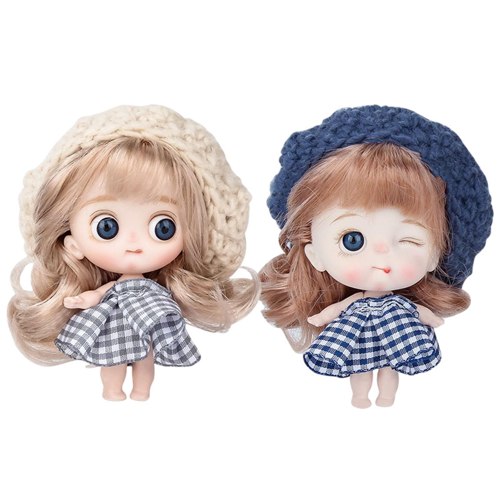 10cm 1:12 BJD Girl Doll with Dress 3D Eyes Cute Makeup for Girl Gifts Toy