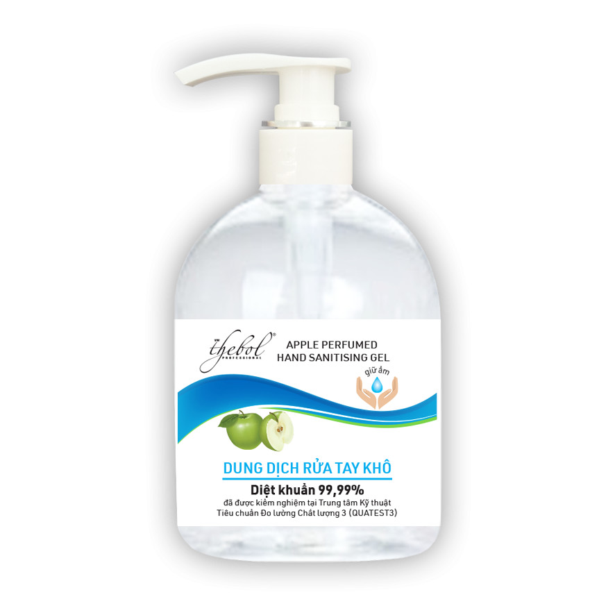 Dung dịch rửa tay khô dược liệu tinh khiết hương táo xanh Thebol 450ml (Combo 5 chai)