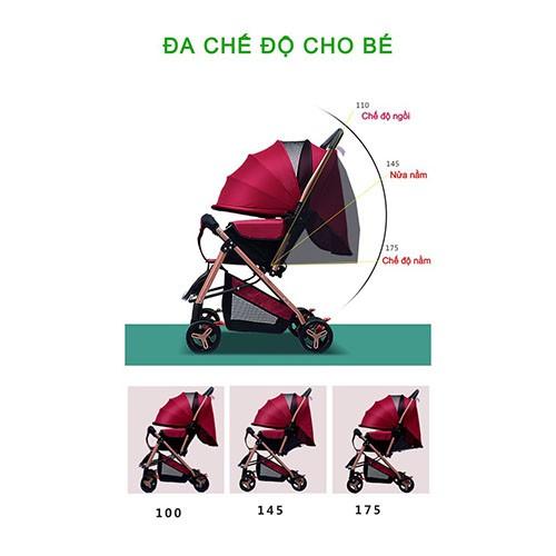 Xe đẩy cho bé  thông minh gấp gọn 2 chiều 3 tư thế dành cho em bé sơ sinh đến 5 tuổi