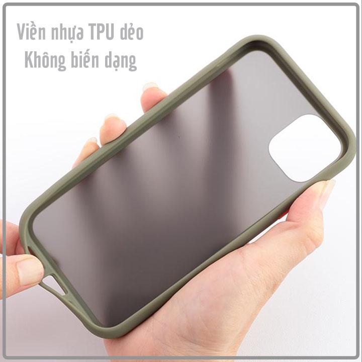 Ốp lưng nhám viền màu chống sốc cho các dòng máy iPhone
