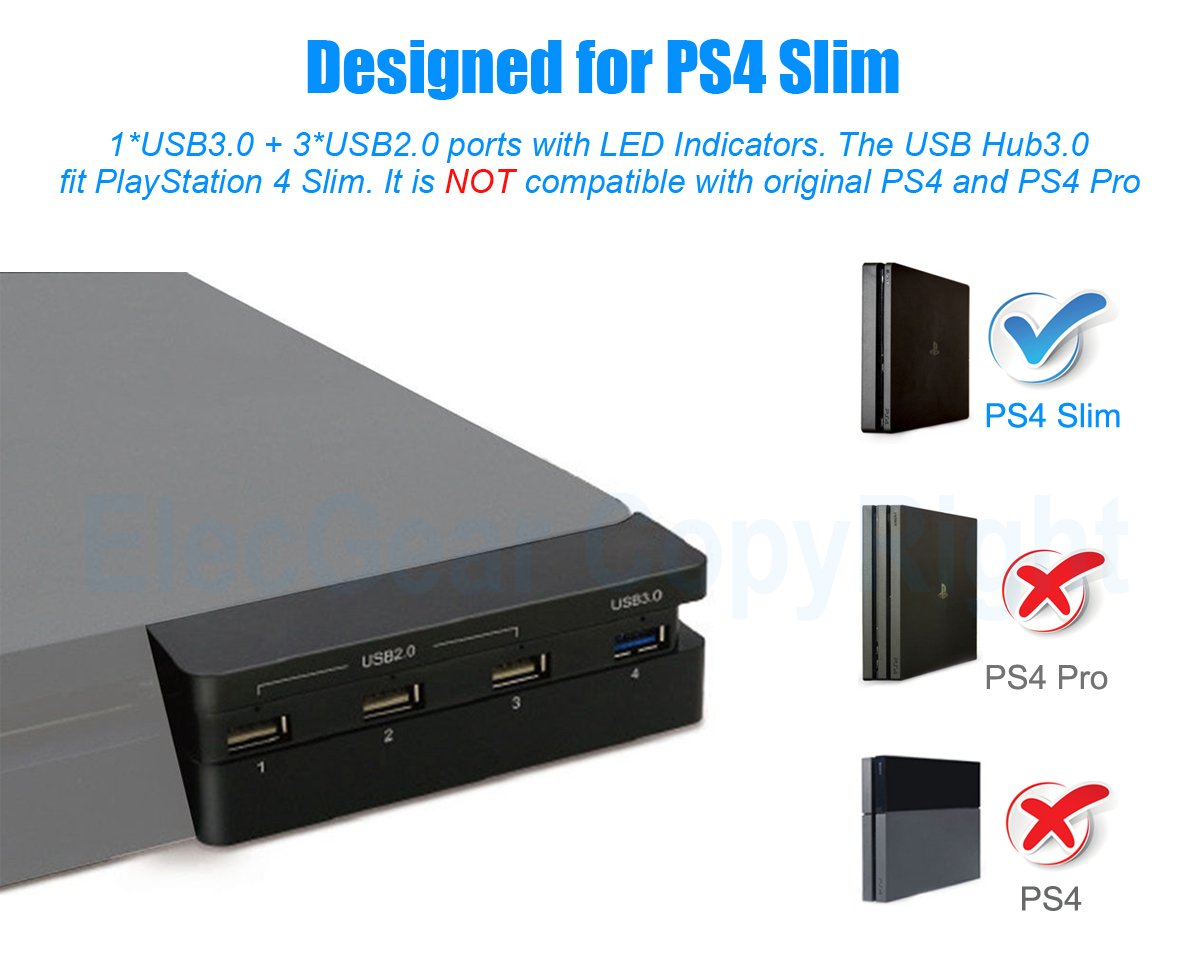 Hub 4 cổng usb (3 x USB 2.0, 1 x USB 3.0) Slim PS4 Dobe - Hàng nhập khẩu