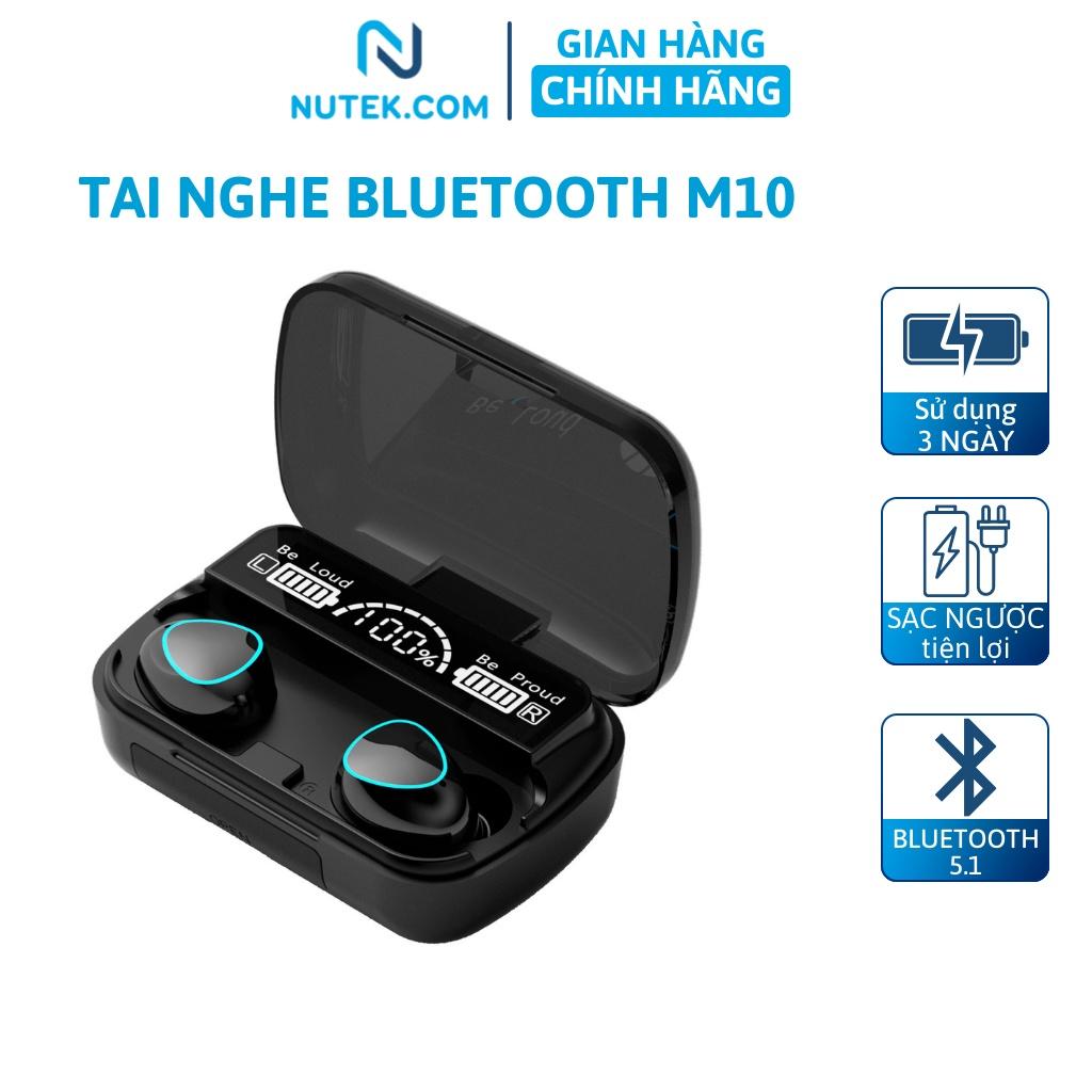 Tai nghe bluetooth không dây NUTEK M10 gaming V5.1 chơi game chống ồn, pin 3500mAh chống nước IPX7