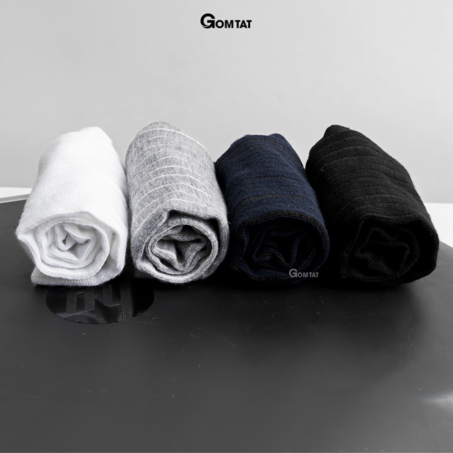 Tất Giày Tây Cotton Cao Cấp, Tất nam CỔ CAO Họa Tiết Gân Chìm Lịch Lãm - LUXIS-TAY-CB1