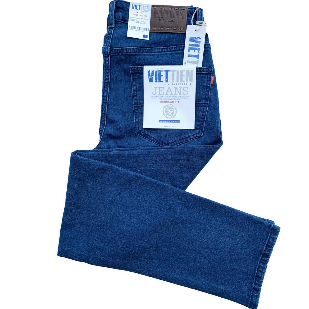 Viettien - Quần Jeans nam dài Regular fit Màu Xanh 6S7011 - Xanh