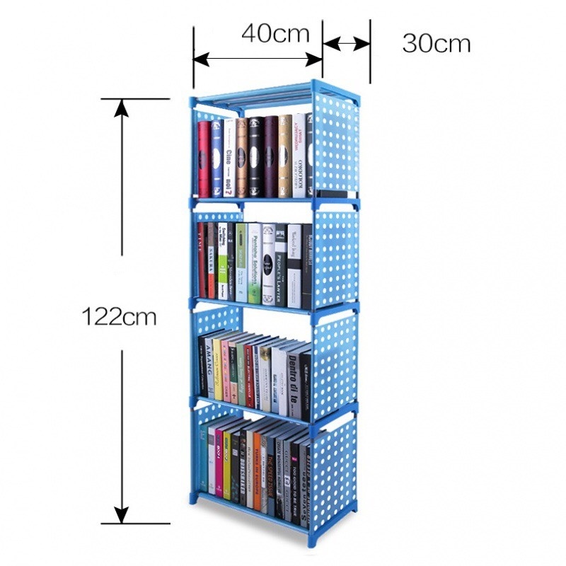 Kệ Sách Lắp Ghép Thông Minh 4 Tầng Tiết Kiệm Diện Tích ( Tặng kèm bé chip xinh xinh )