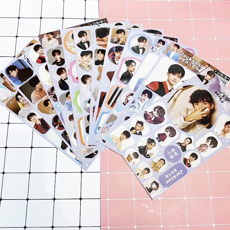 Set 12 ảnh dán TFBoys Dịch Dương Thiên Tỷ album sticker ảnh dán idol dễ thương tặng ảnh Vcone