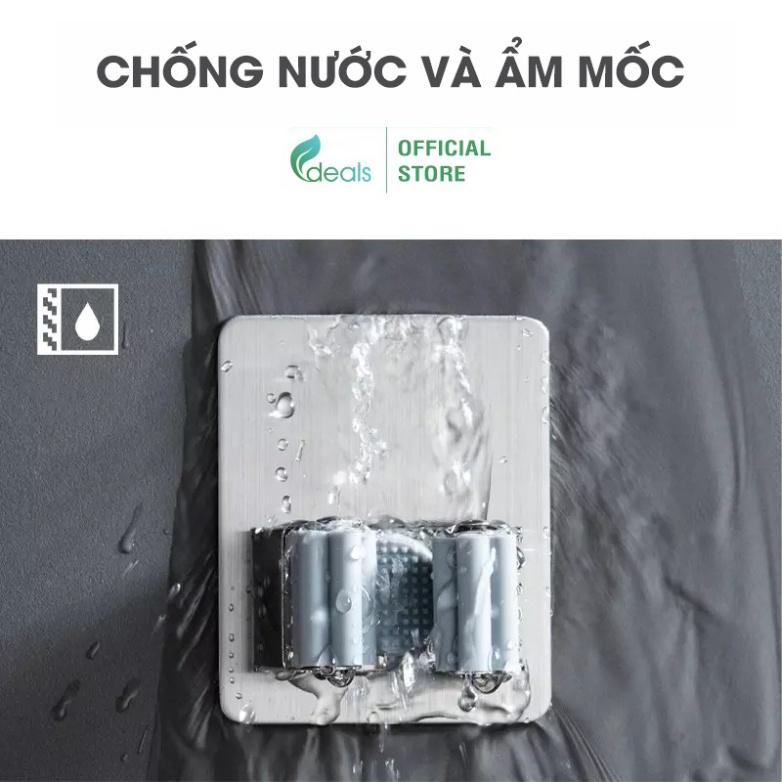 Móc Inox Treo Cây Lau Nhà Dán Tường 2 trong 1 ECODEALS - Cứng cáp, chịu tải cao, inox không gỉ sang trọng