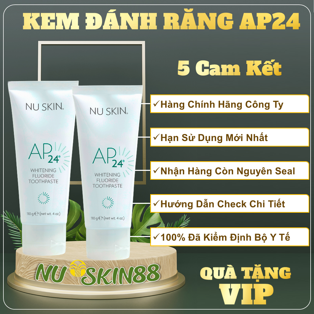 Combo 02 Kem Đánh Răng Nuskin Ap24 Whitening Fluoride Toothpaste