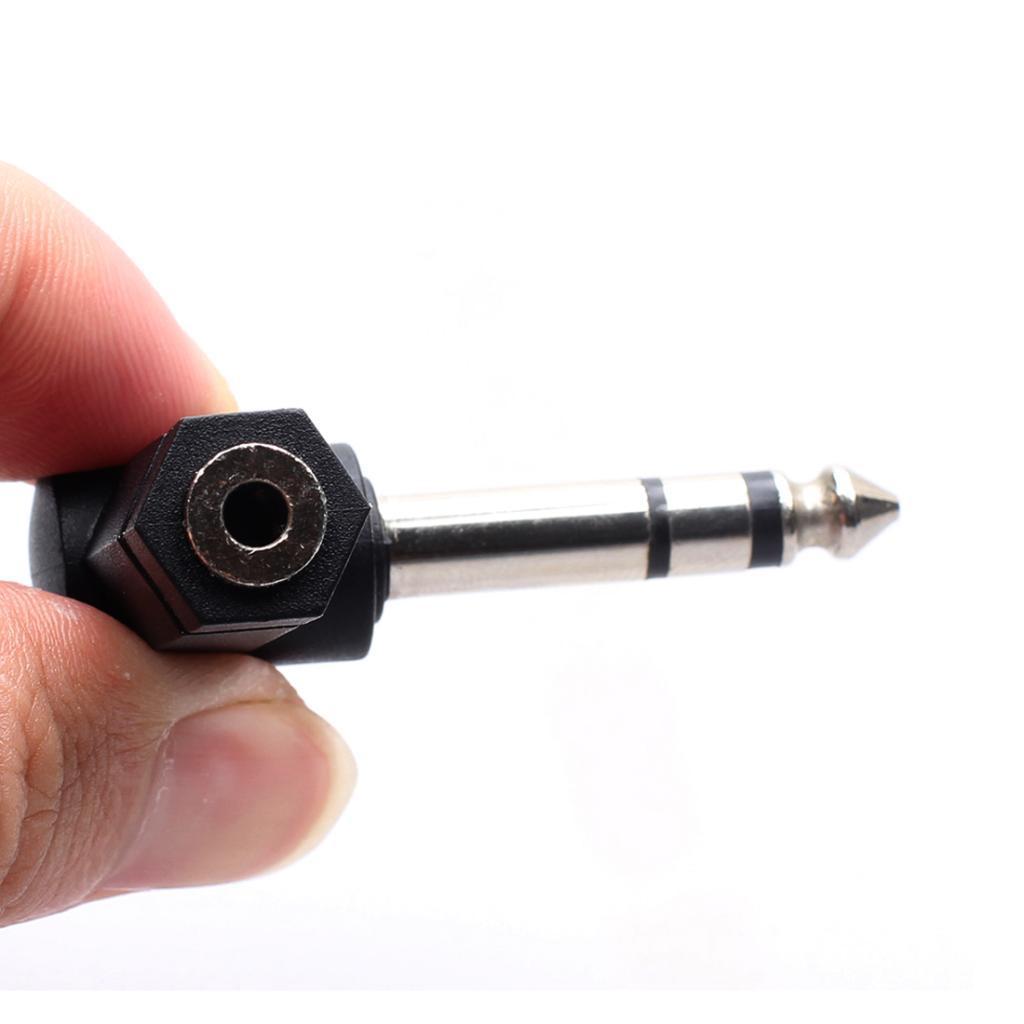 2pcs 3.5mm Stereo Jack Socket to 6.35mm Plug Microphone Angle Adapter