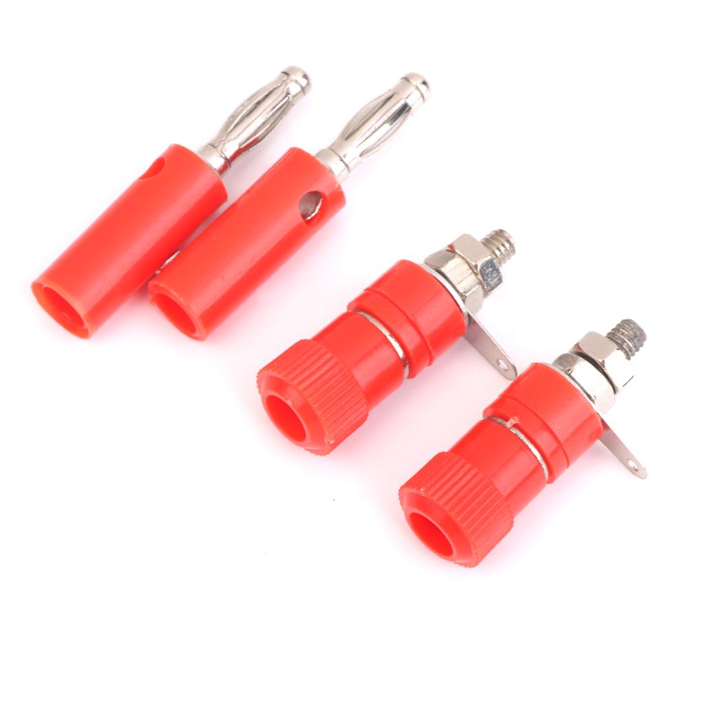10pcs 4mm Binding Post Speaker Terminal + 10pcs 4mm Banana Plugs Connectors