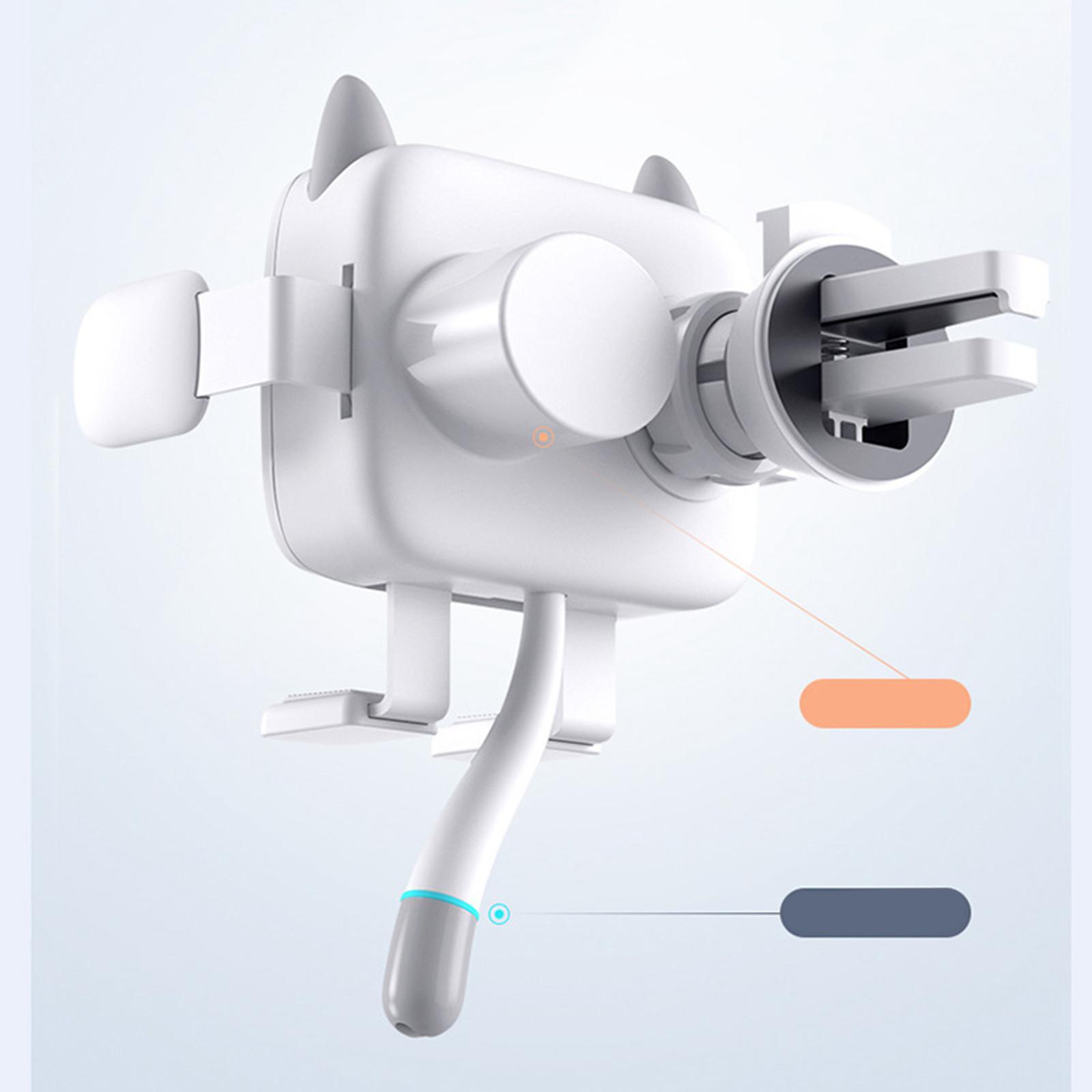 Cat Shape Wireless Car Charger Air Vent Mount Cell Phone Holder Quick Release Automatic Clamping