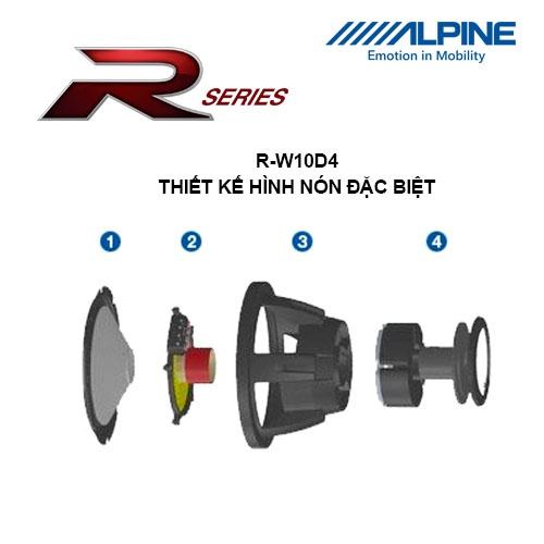R-W10D4 Loa sub hơi ô tô 10 INCH chính hãng Alpine