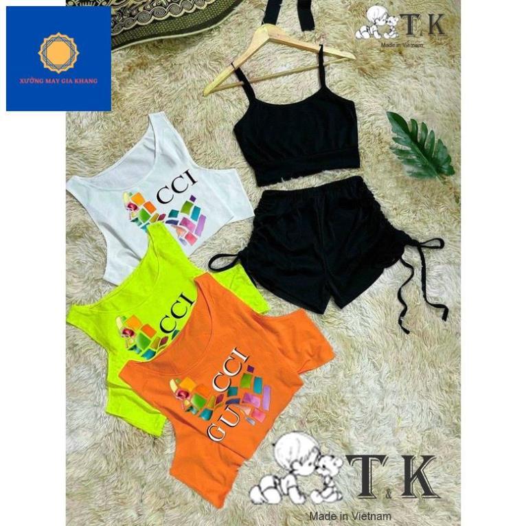 Thời trang trẻ em - (Set 3) Bộ sport body ôm, thời trang, sành điệu in GC cho bé gái - GiaKhang (220594)