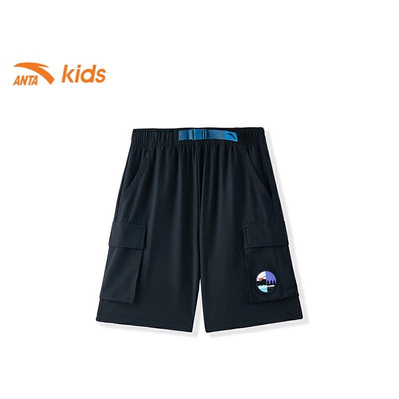 Quần short thể thao bé trai thương hiệu Anta Kids 352136310-1 lưng thun, chất mát, co giãn nhẹ