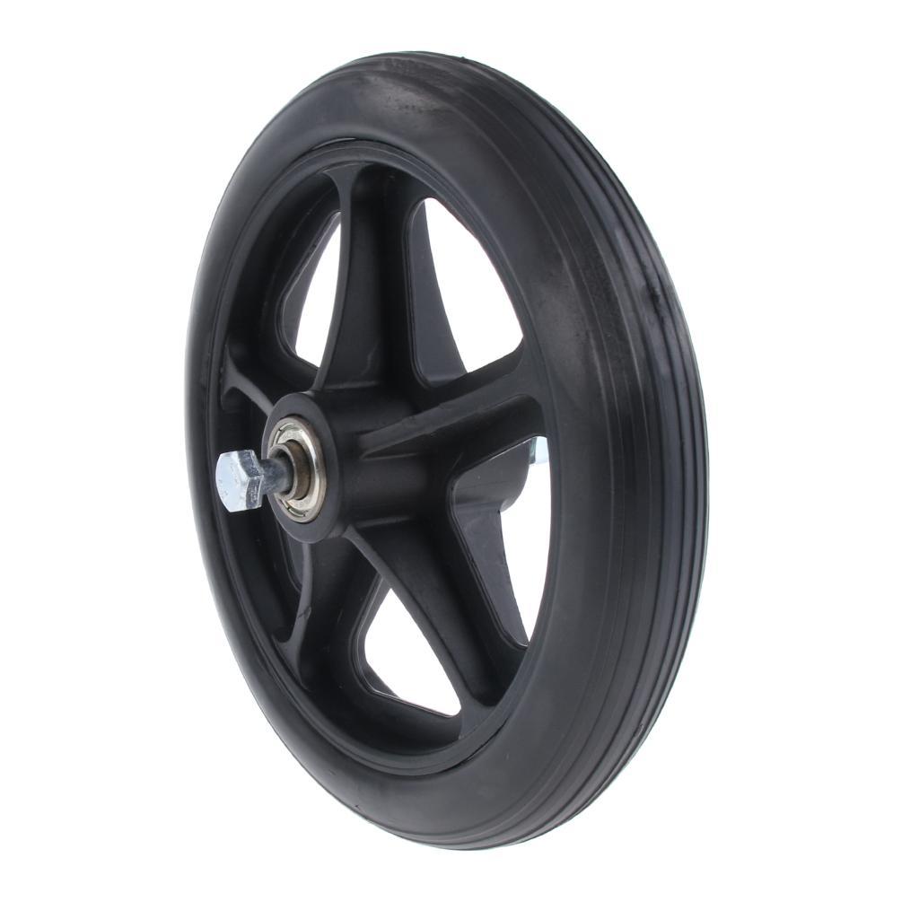 2pcs Wheelchair Front Castor Wheels Replacement Part Black 7 inch 5 Spoke