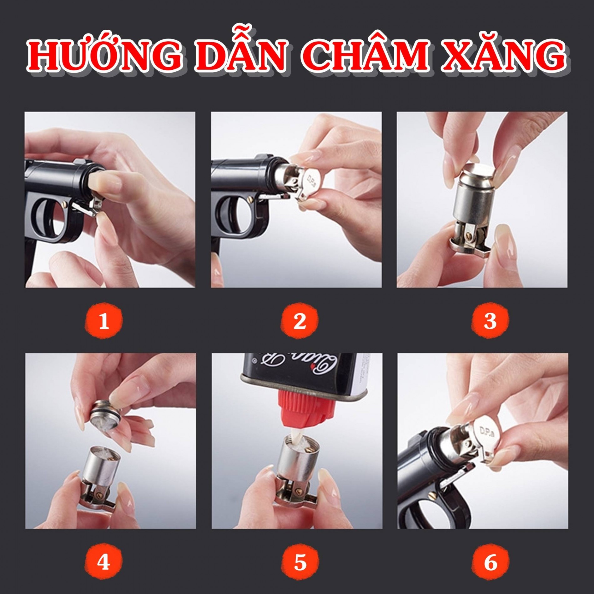 Hột quẹt bật lửa xăng đá hộp thuốc RAZZIA 2in1 hình súng để được 6 điếu thuốc - xài xăng