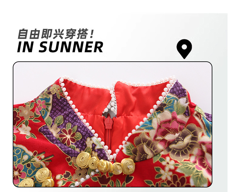 Đầm váy công chúa cổ trang hanfu sườn xám cho bé gái diện lễ tết năm mới đẹp size 100-160 hàng Quảng Châu