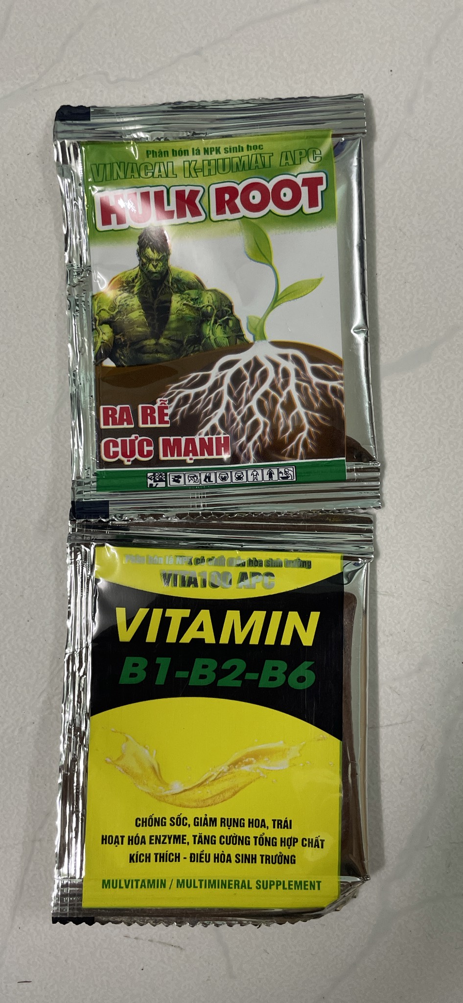 Bộ kích rễ Hulk root và vitamin b1 B3 B6 gói 10 ml chăm sóc hoa lan cây cảnh