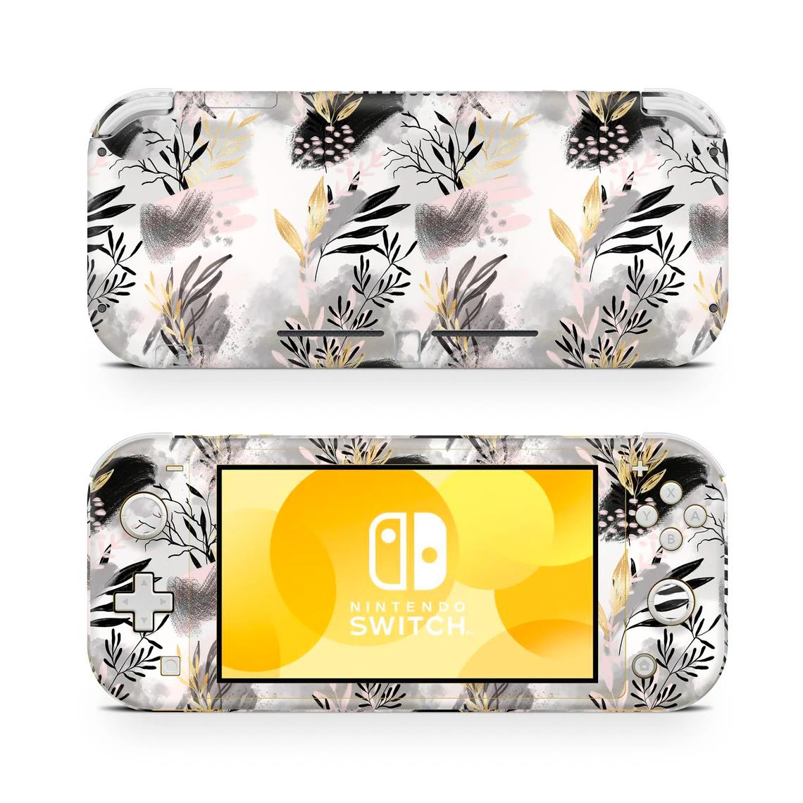 Skin decal dán Nintendo Switch Lite mẫu cỏ cây hoa lá