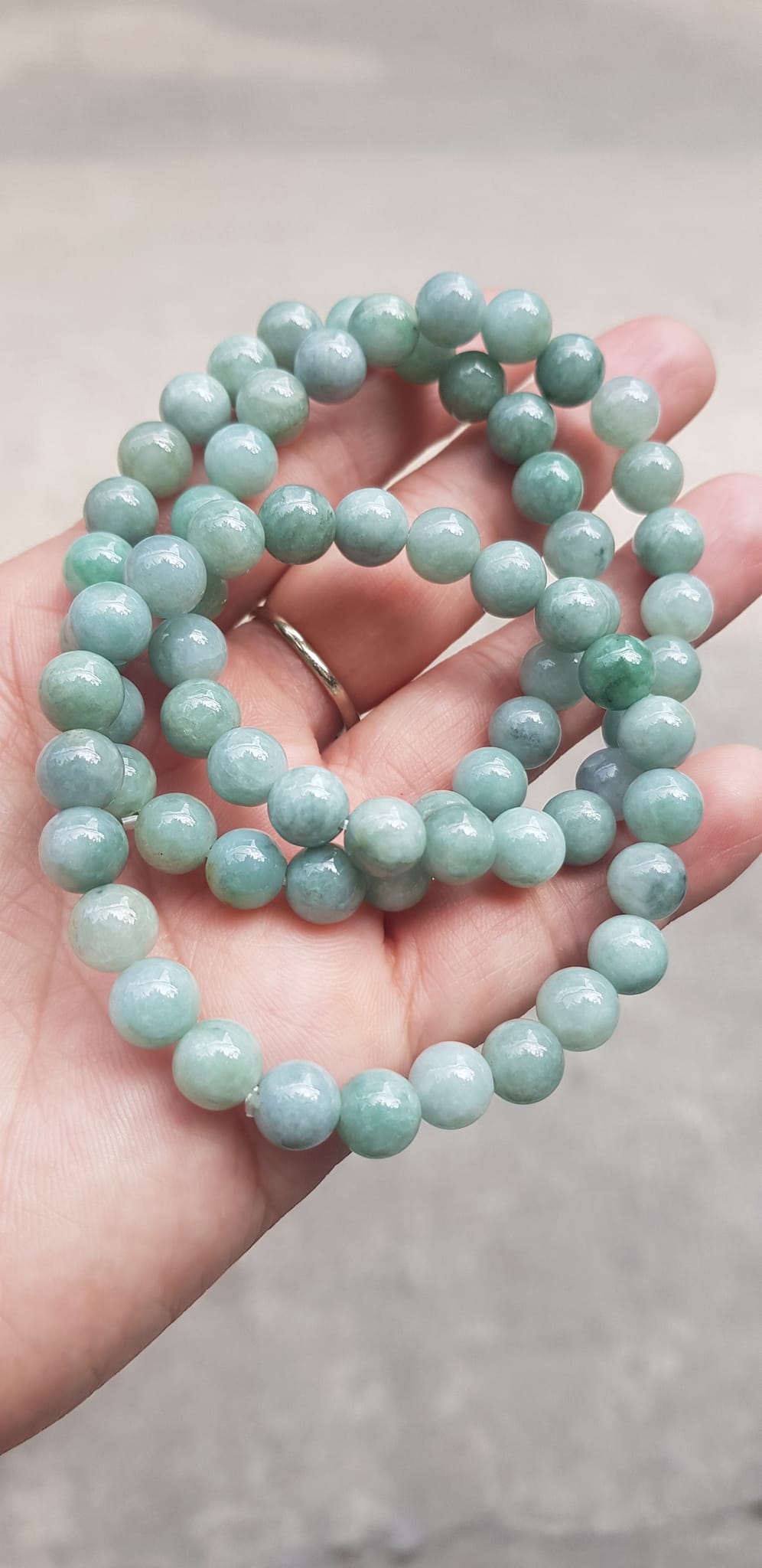 Vòng chuỗi đá cẩm thạch tự nhiên xanh ngọc nhẹ nhàng đẹp sang may mắn Size vòng hạt 8mm Hợp nữ mệnh Thủy Mộc hỏa rẻ đẹp